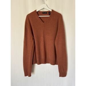 Grant Thomas Cashmere Sweater XL Mens Vneck Brown